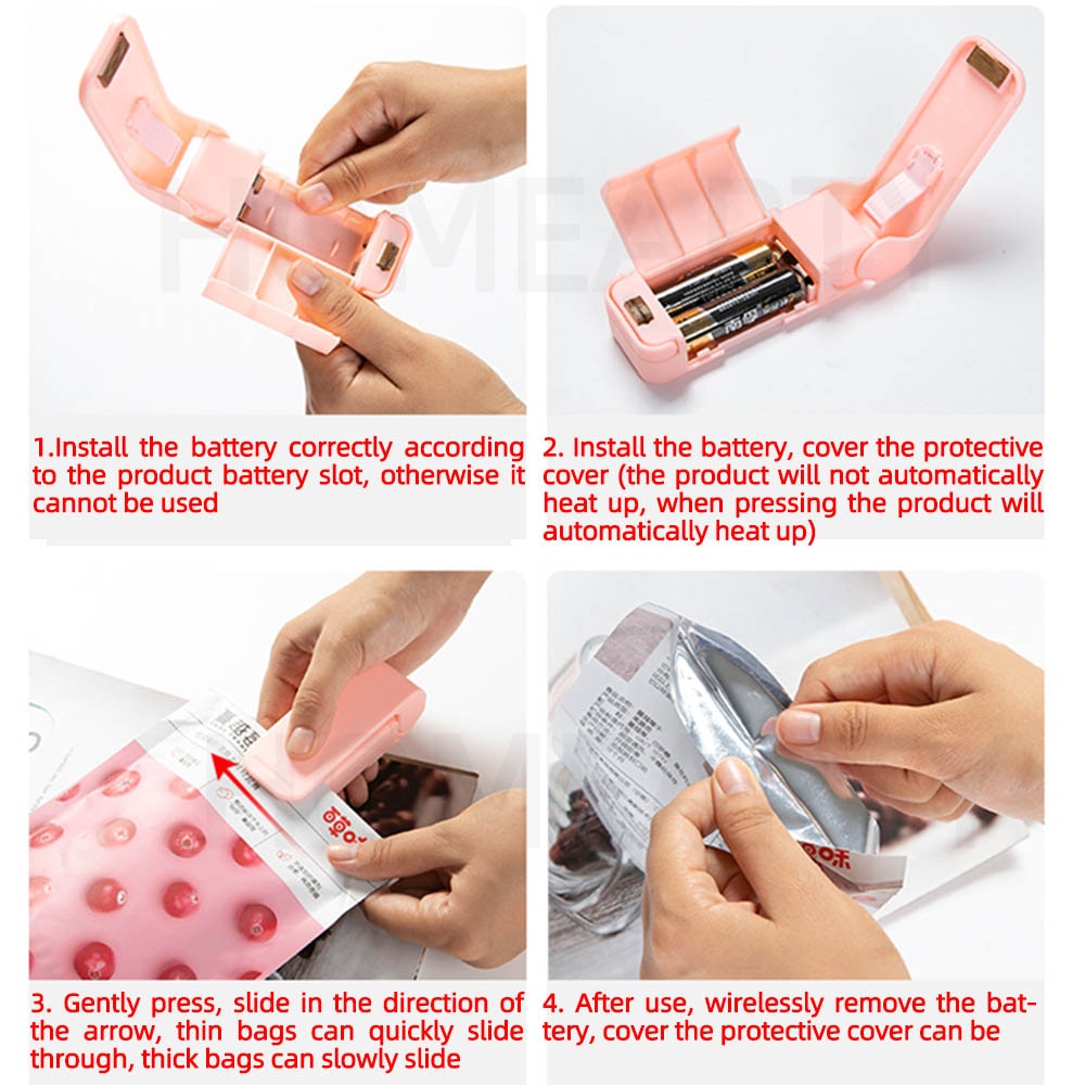 Mini Heat Bag Sealing Machine Package Sealer Bags Thermal Plastic Food Bag Closure Portable Sealer Packing Kitchen Accessories